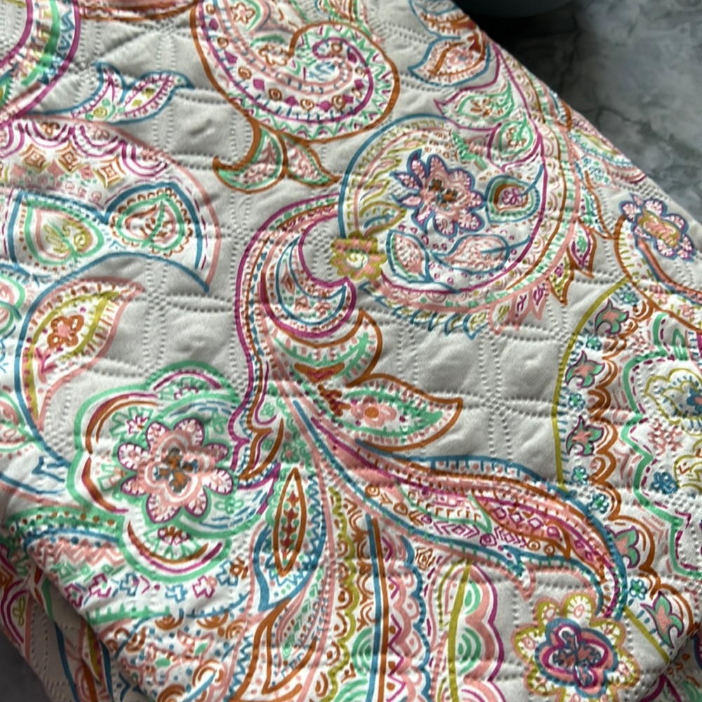 Modern Southern Home quilted spread with two shams. Queen